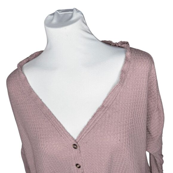 Out From Under UO mauve waffle knit thermal xs long sleeve top - Picture 2 of 9
